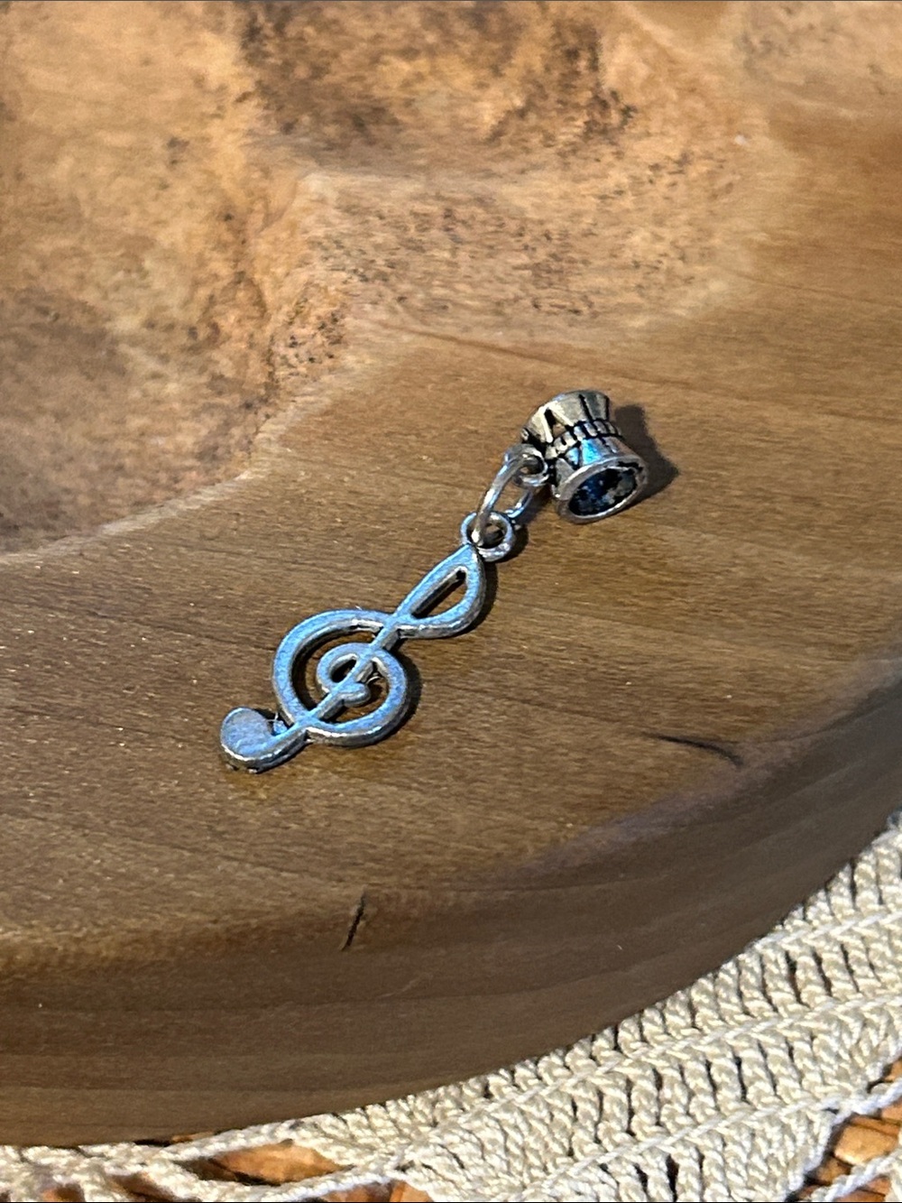 Silver Music Note Charm Bracelet Pendant